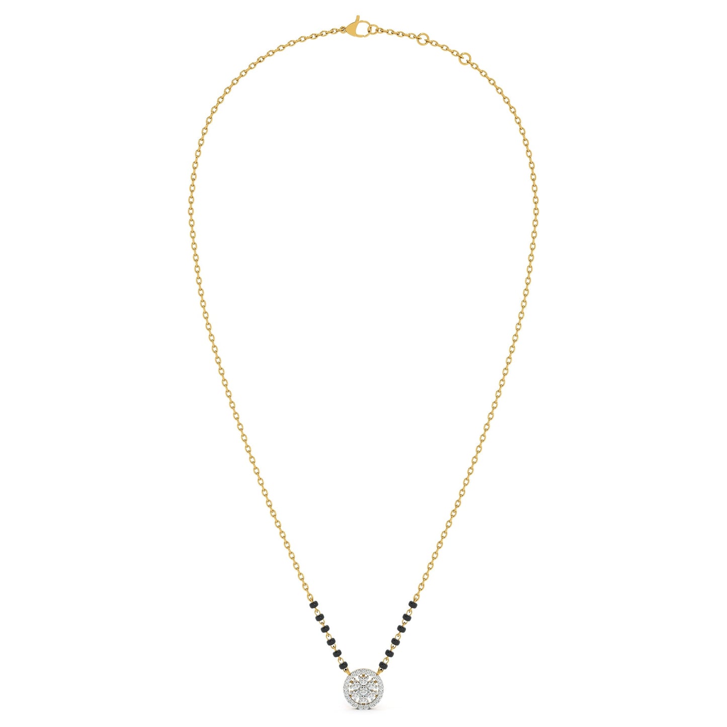 Sunflare Halo 9KT Gold Lab Grown Diamond Mangalsutra