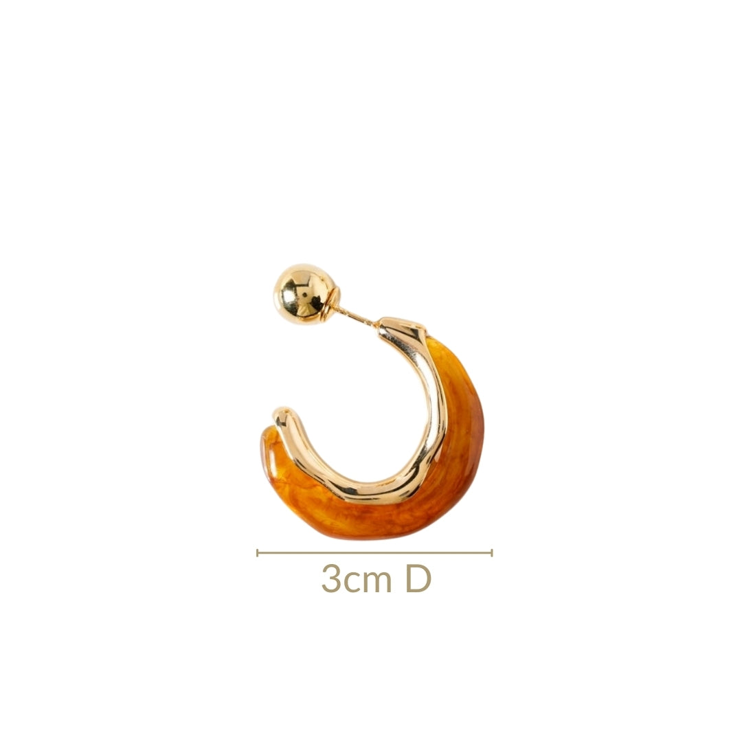 Marble Dreams Hoop Earrings Midnight Copper