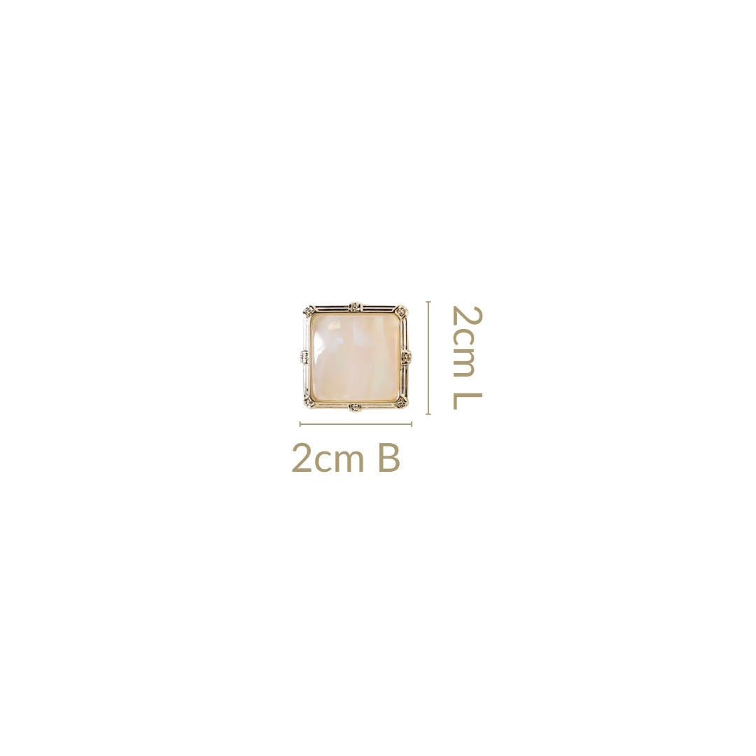 Marble Gemstone Square Stud Earrings