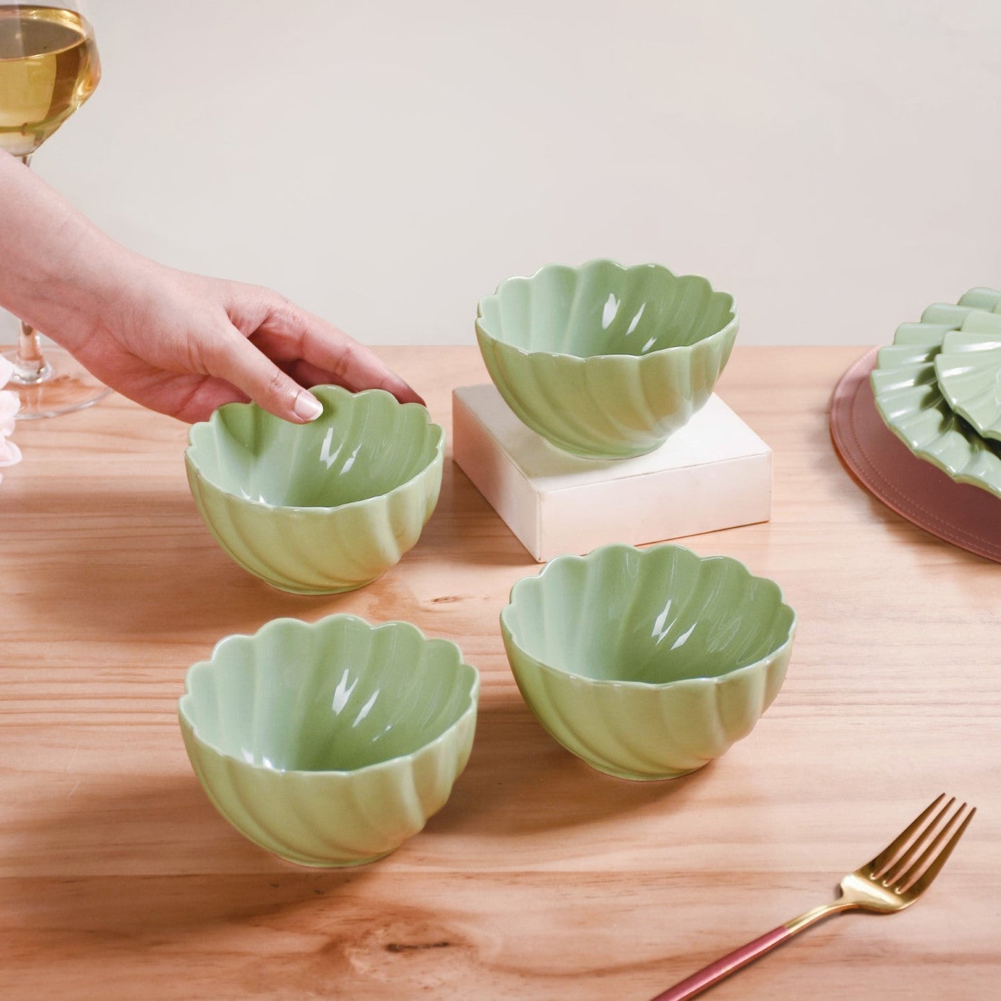 Lao Luxury Ceramic Side Bowls Set Of 4 300ml