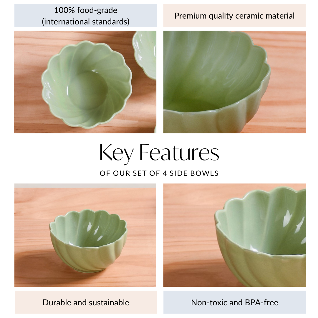 Lao Luxury Ceramic Side Bowls Set Of 4 300ml