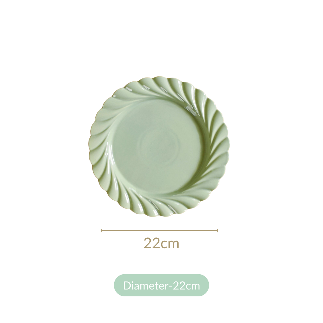 Green Snack Plates Set Of 4 Lao Luxury 9 Inch