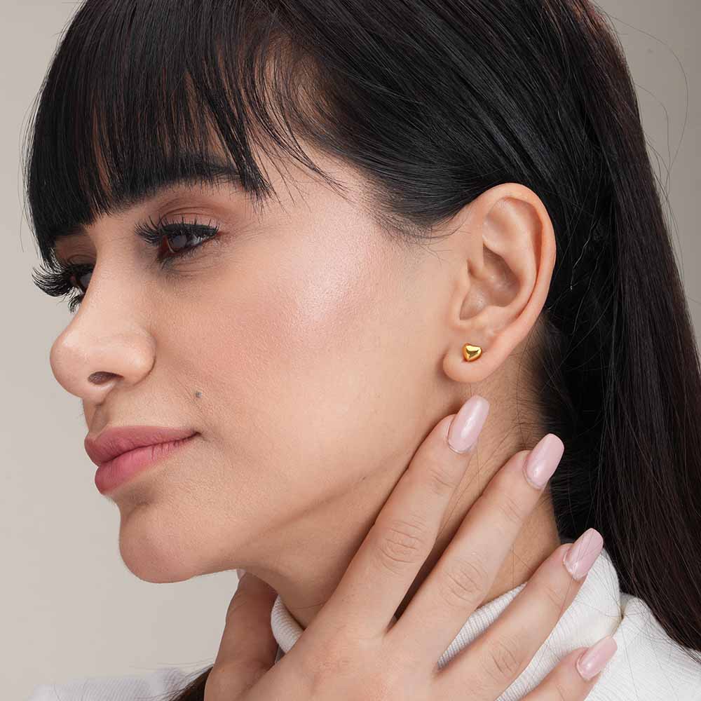 Minimalist Heart Stud Earrings