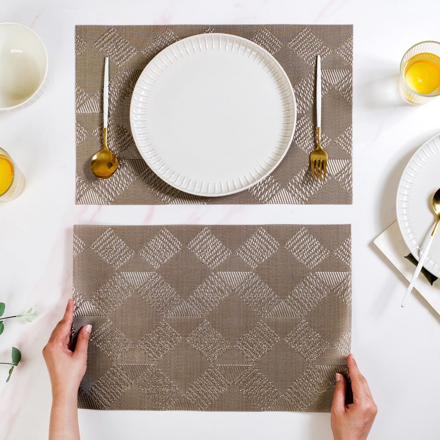 Modern Mosaic Shiny Placemat Set Of 6