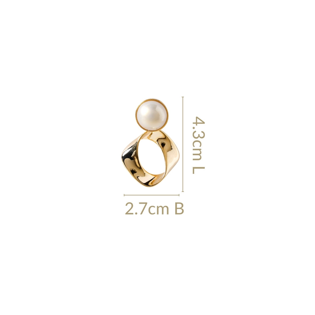 Modern Twist Dangle Earrings White