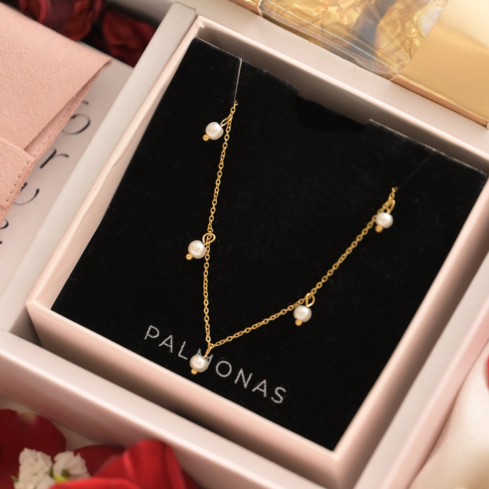 Pearl Charm Necklace Diwali Gift Box