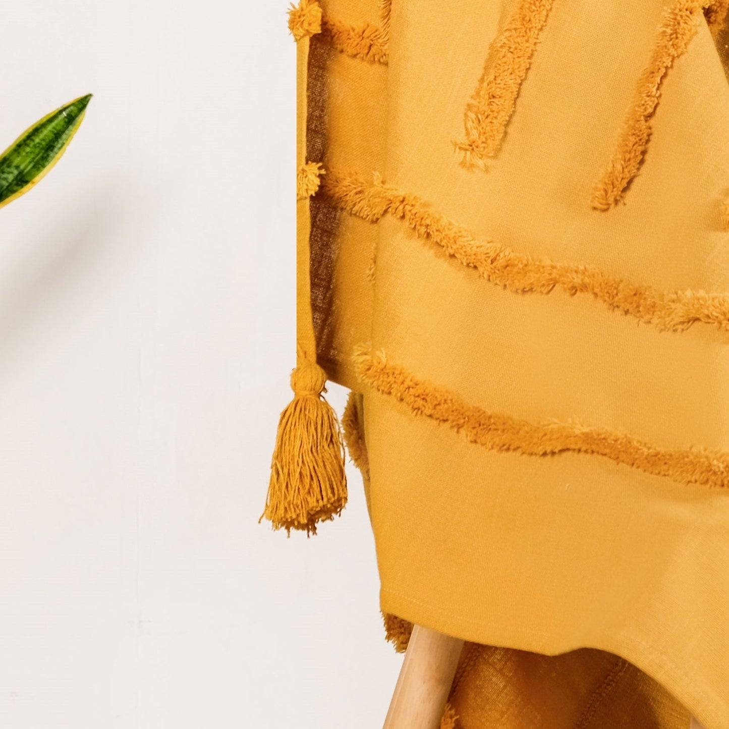 Mustard Morning Tufted Pure Cotton Throw