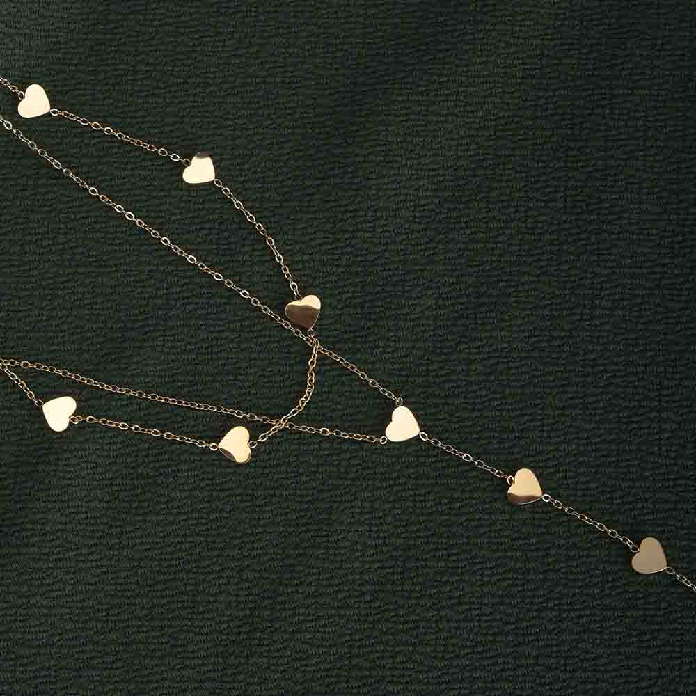 Two-Layered Heart Charm Necklace