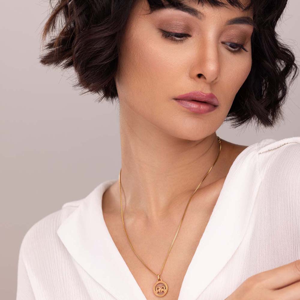 Zodiac Sign Gold Pendant Necklace