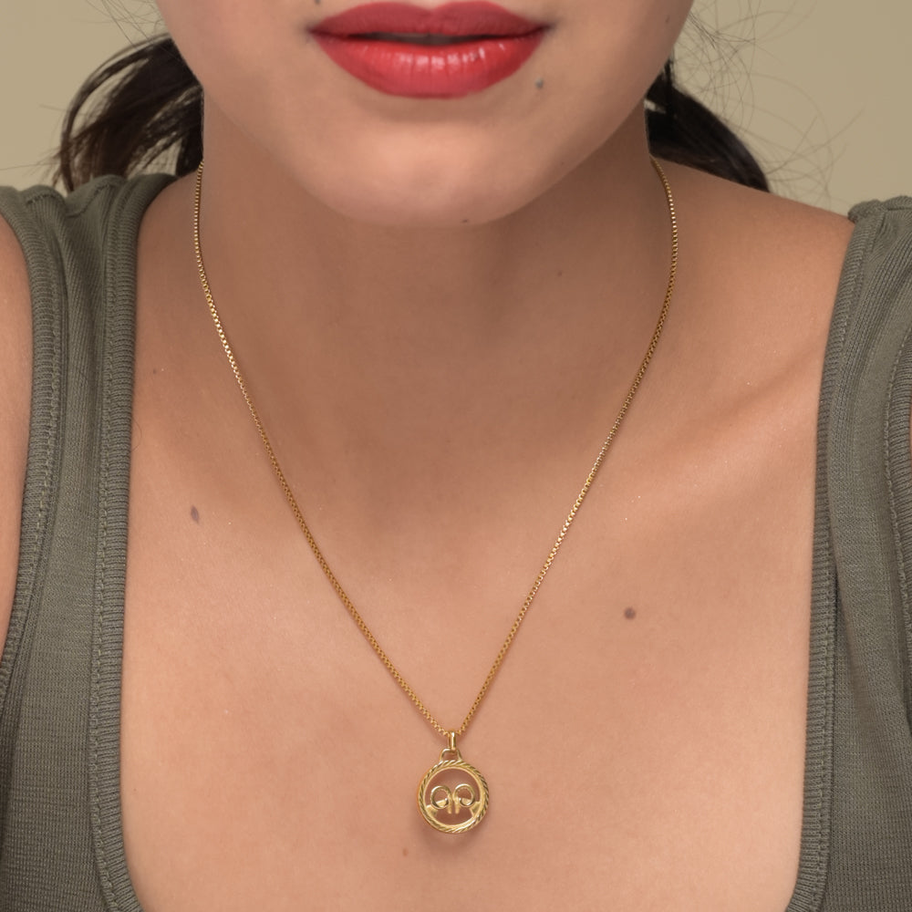 Zodiac Sign Gold Pendant Necklace