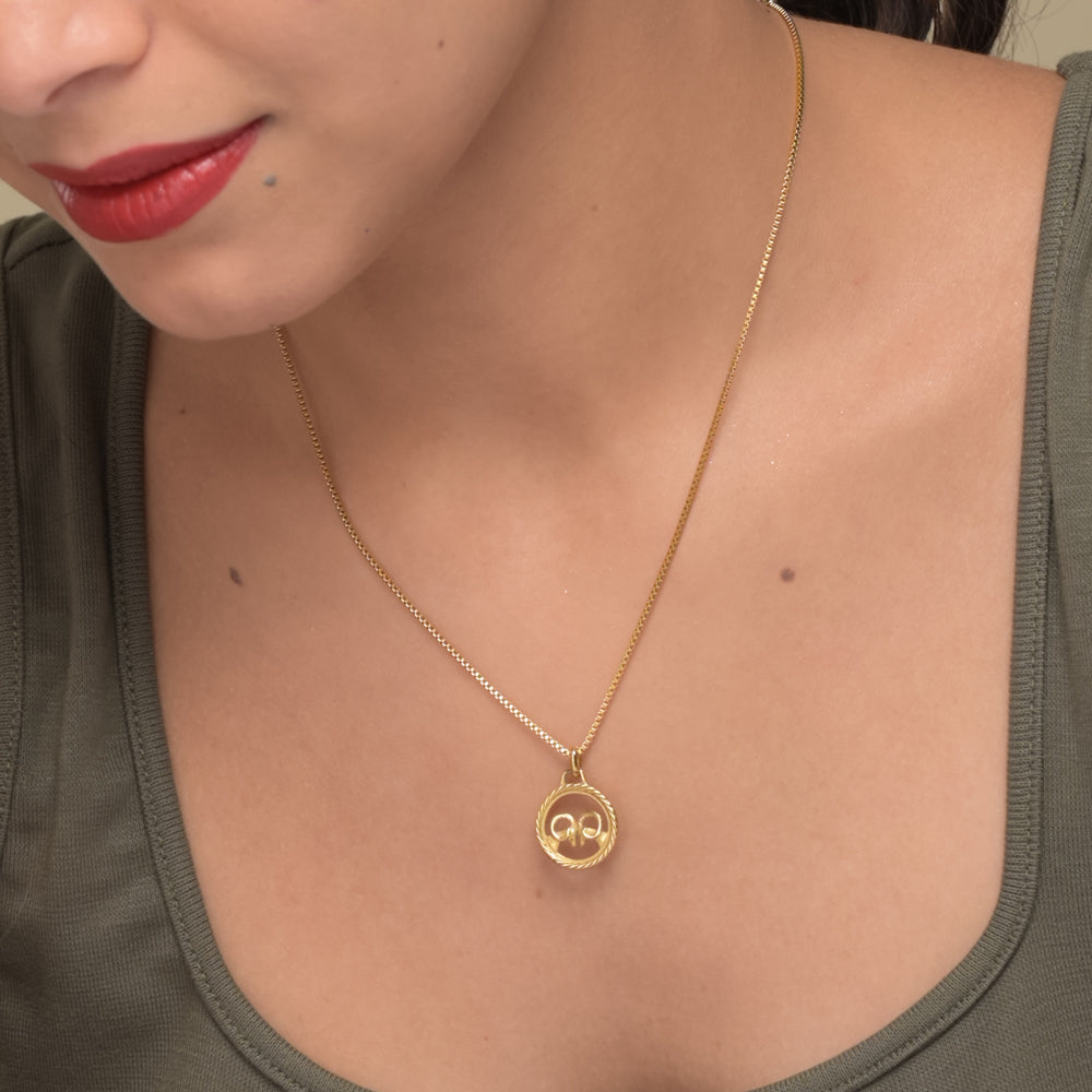 Zodiac Sign Gold Pendant Necklace