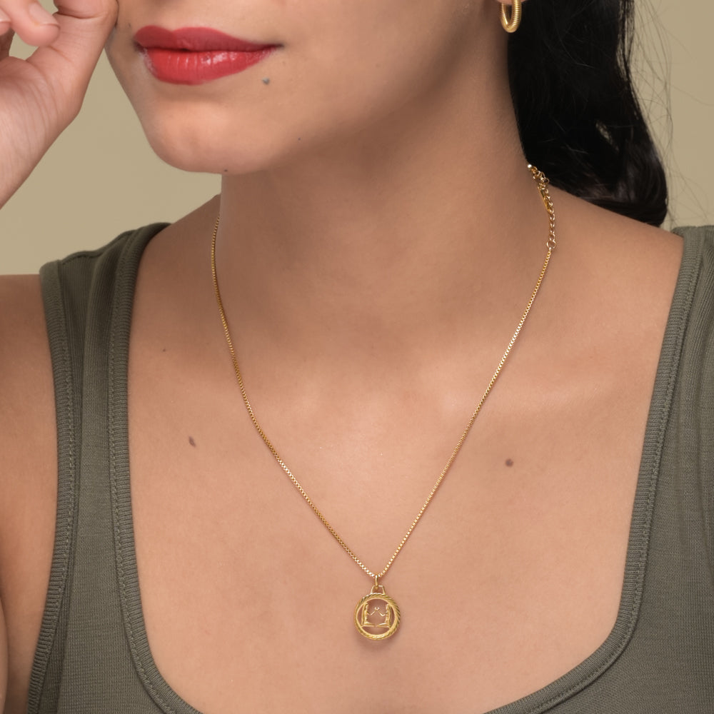 Zodiac Sign Gold Pendant Necklace