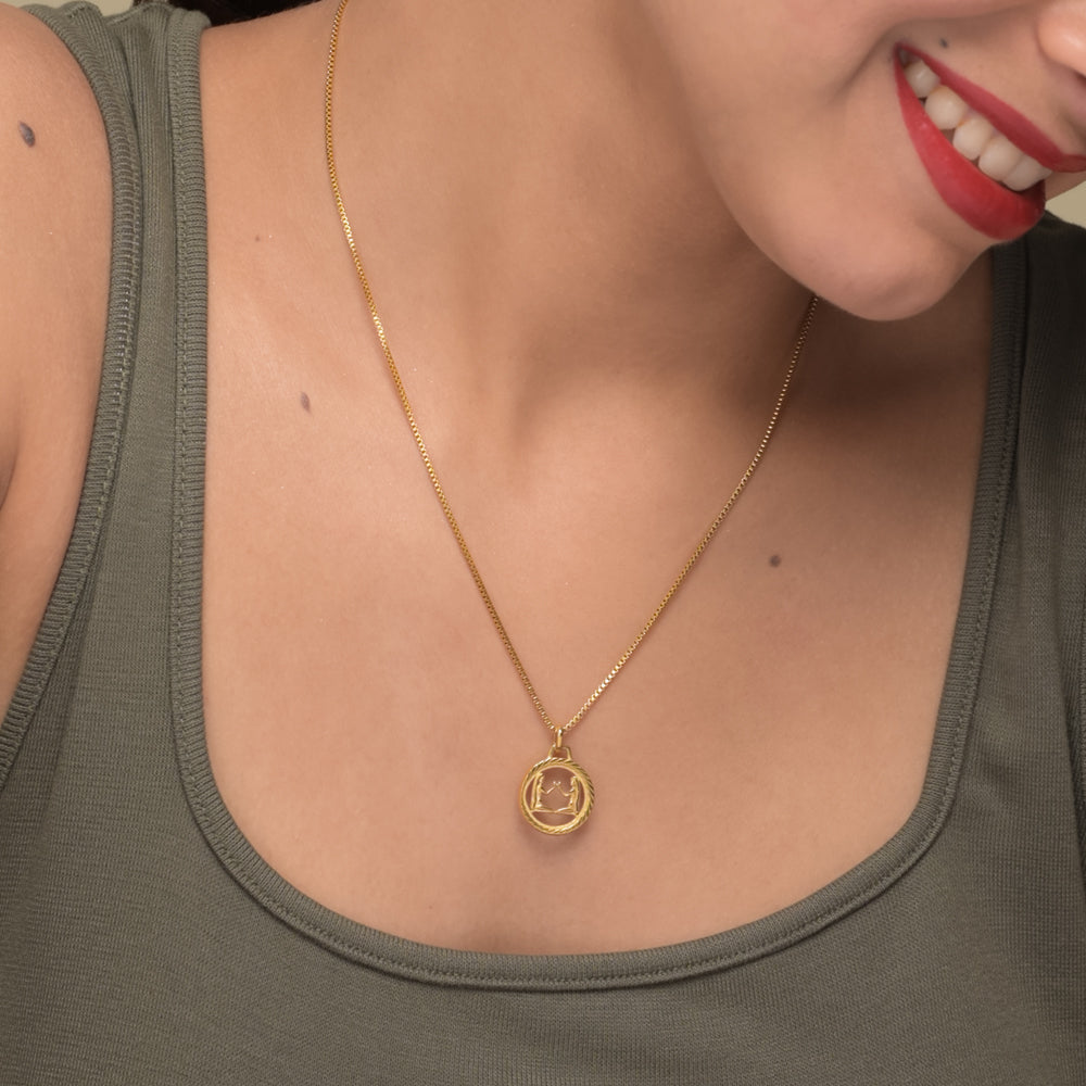 Zodiac Sign Gold Pendant Necklace