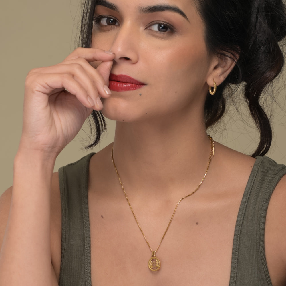 Zodiac Sign Gold Pendant Necklace