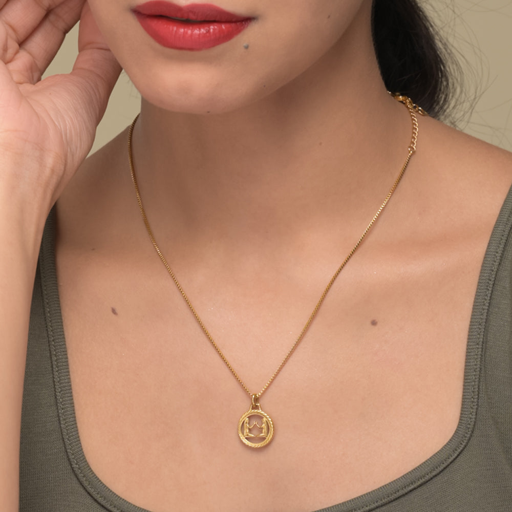 Zodiac Sign Gold Pendant Necklace
