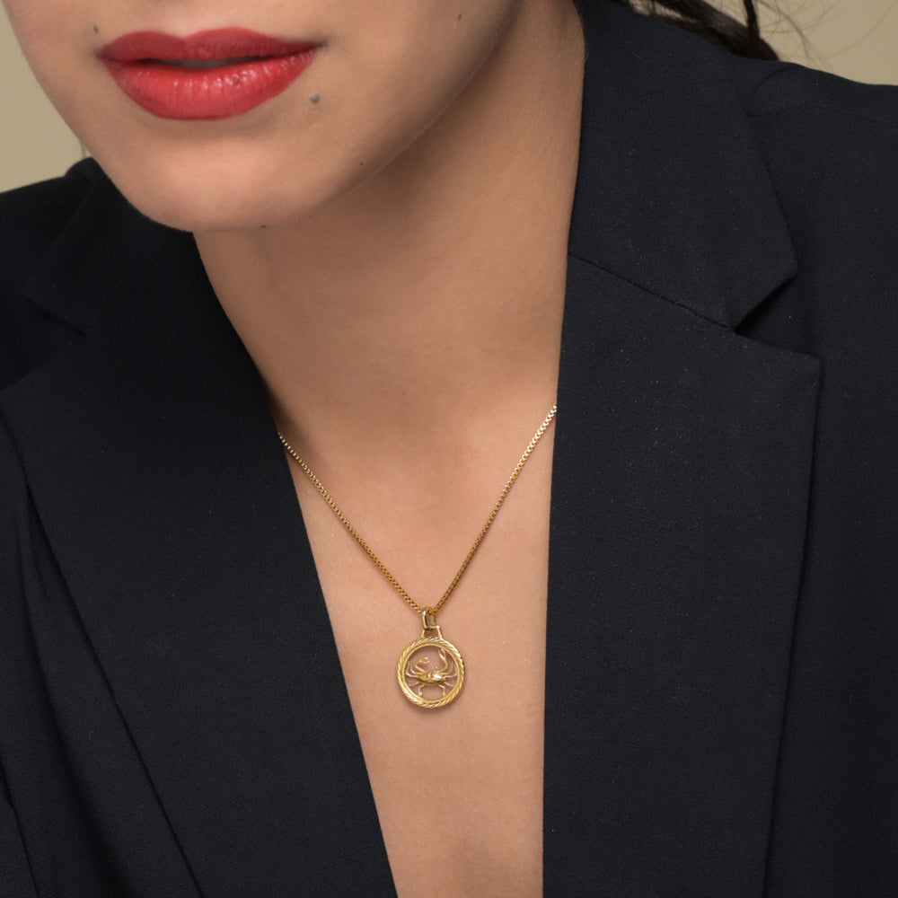 Zodiac Sign Gold Pendant Necklace