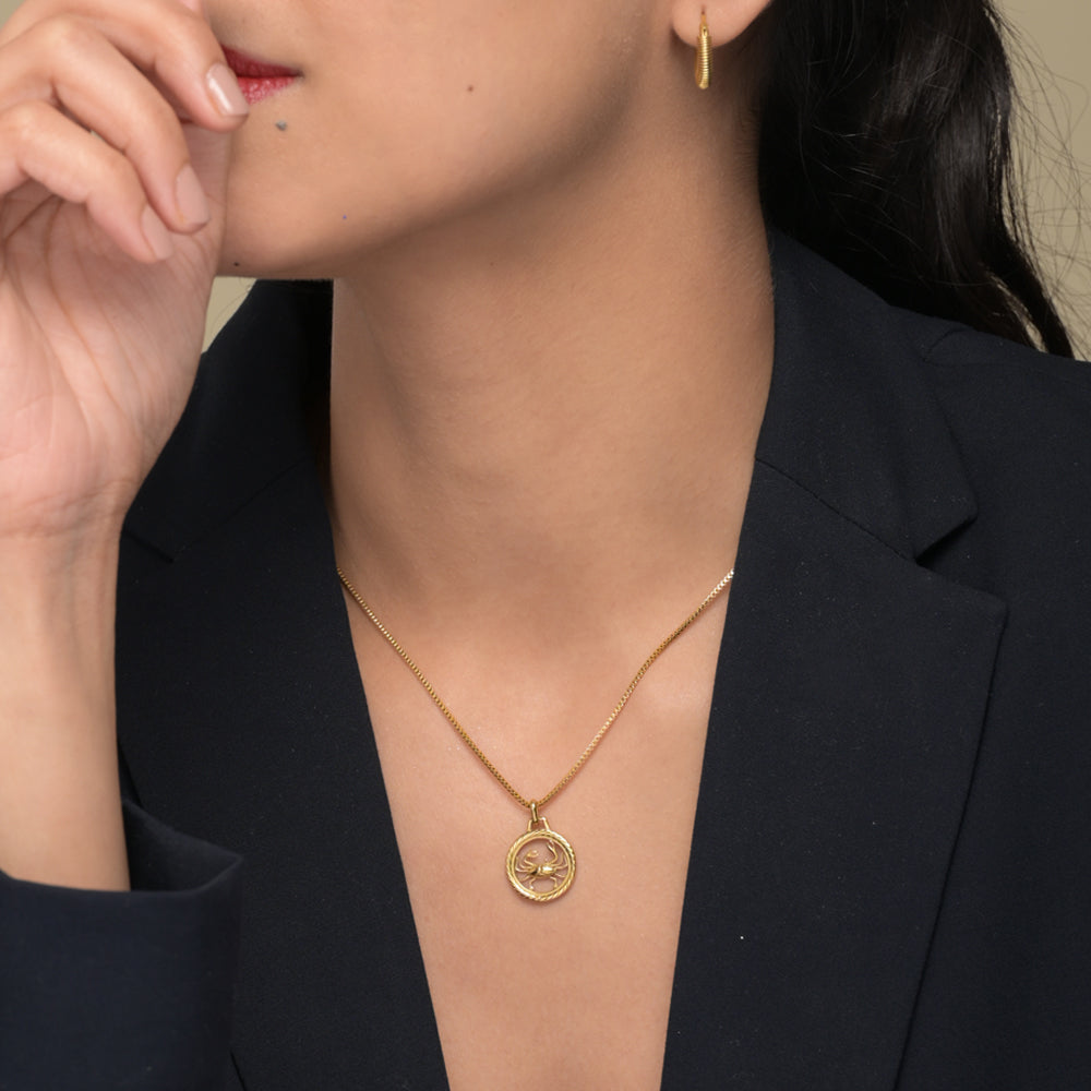 Zodiac Sign Gold Pendant Necklace