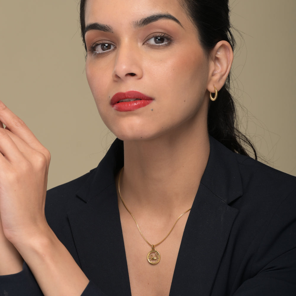 Zodiac Sign Gold Pendant Necklace