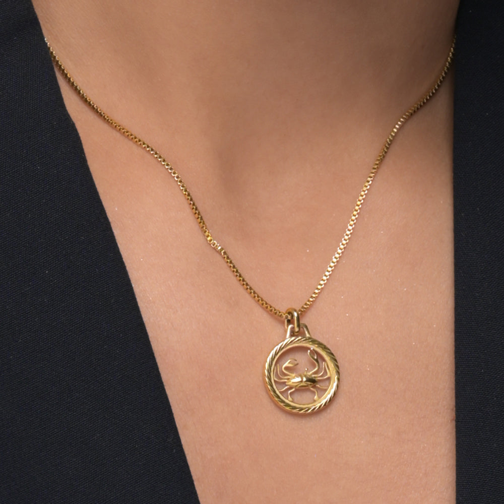 Zodiac Sign Gold Pendant Necklace