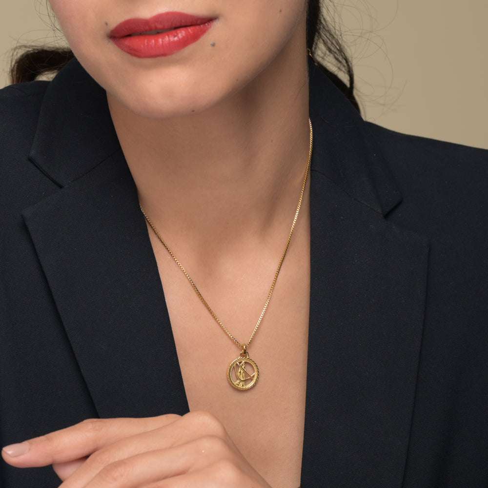 Zodiac Sign Gold Pendant Necklace