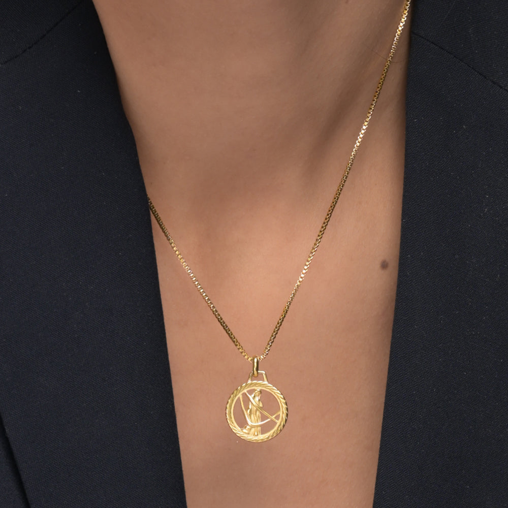 Zodiac Sign Gold Pendant Necklace
