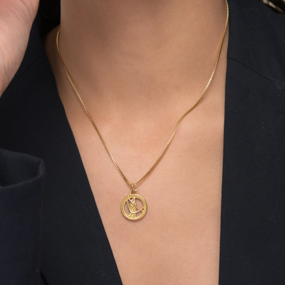 Zodiac Sign Gold Pendant Necklace