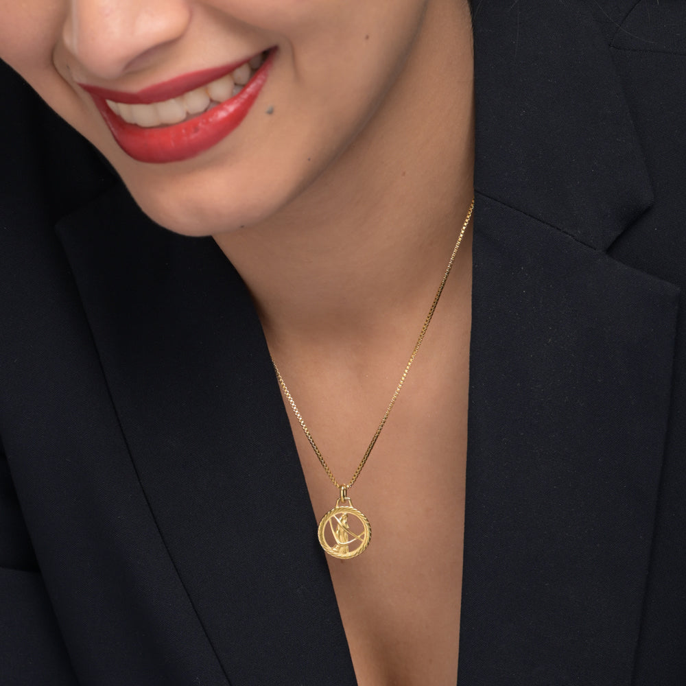 Zodiac Sign Gold Pendant Necklace