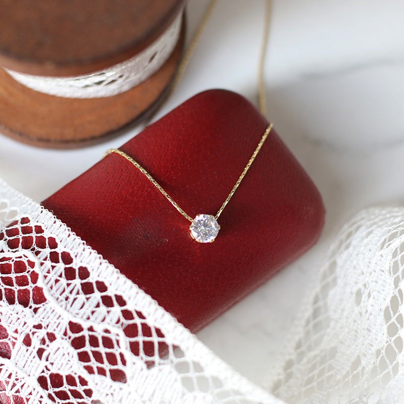 Delicate Diamond Studded Necklace Love Gift set