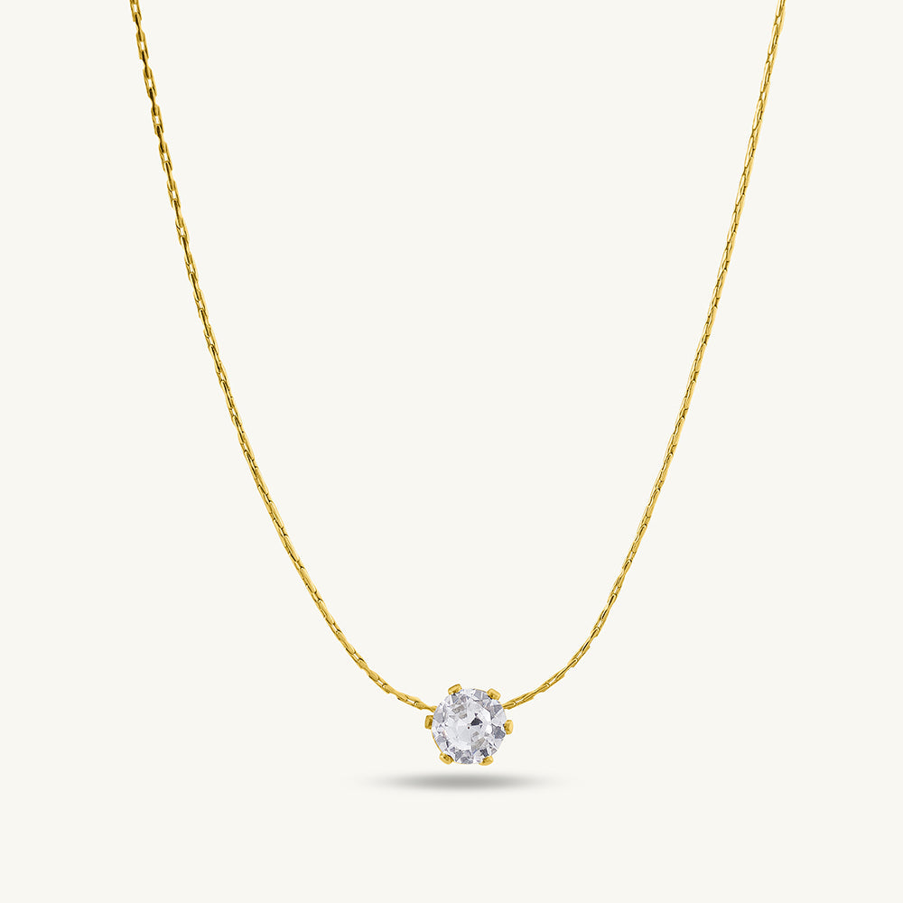 Sparkling Line Bangle Bracelet & Delicate Diamond Studded Necklace Combo Set