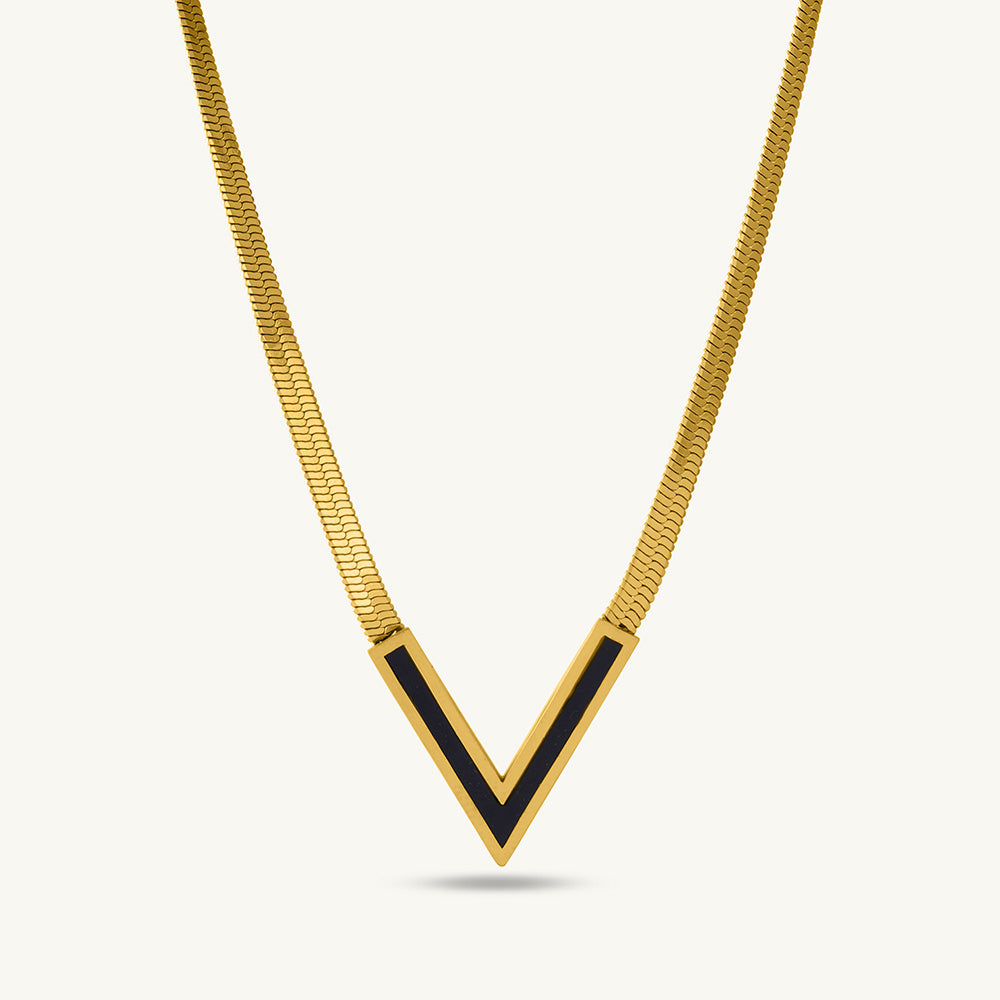 Snake Charm Bracelet & Black Vixen Necklace Combo Set