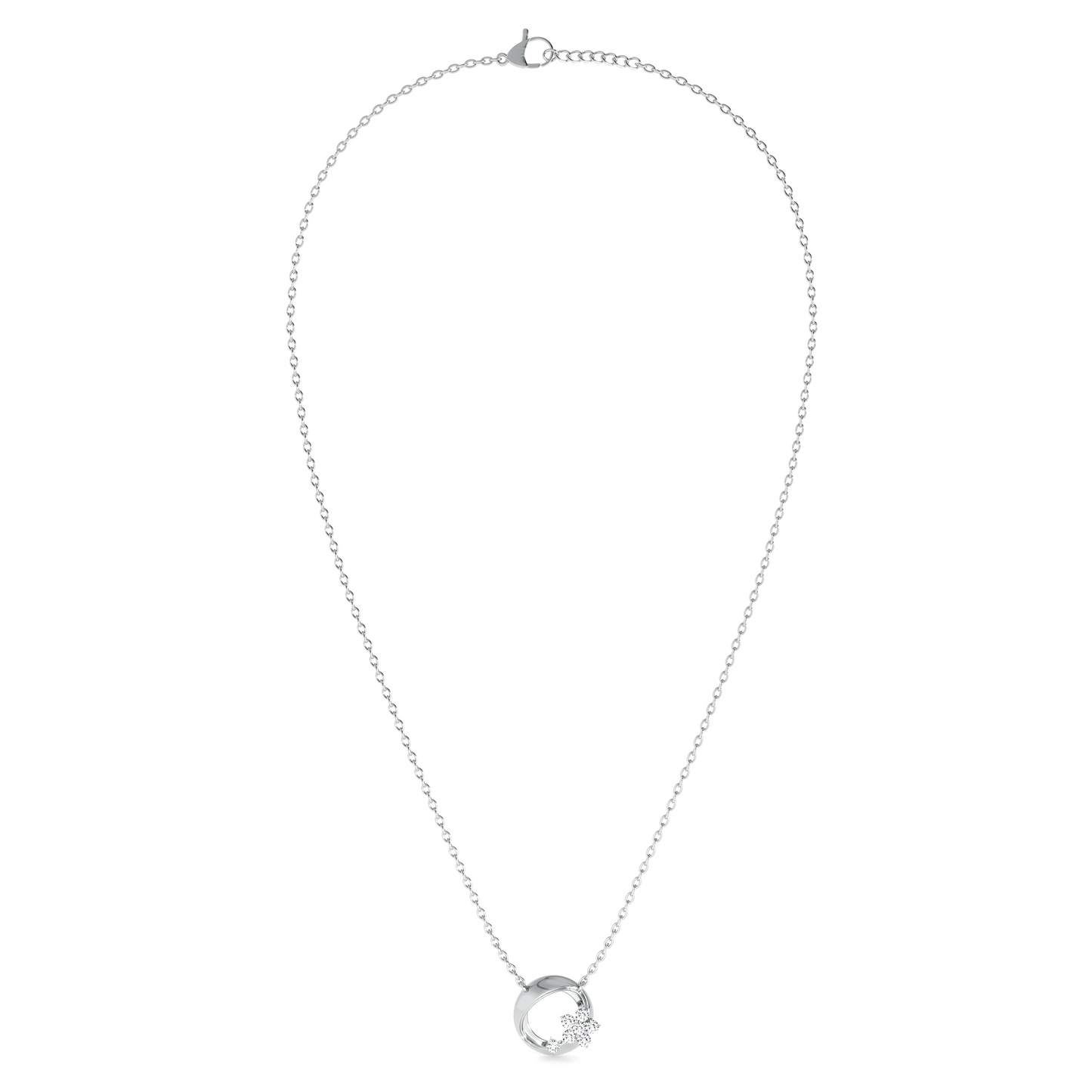 Gilded Petal Orbit 9KT Gold Lab Grown Diamond Necklace