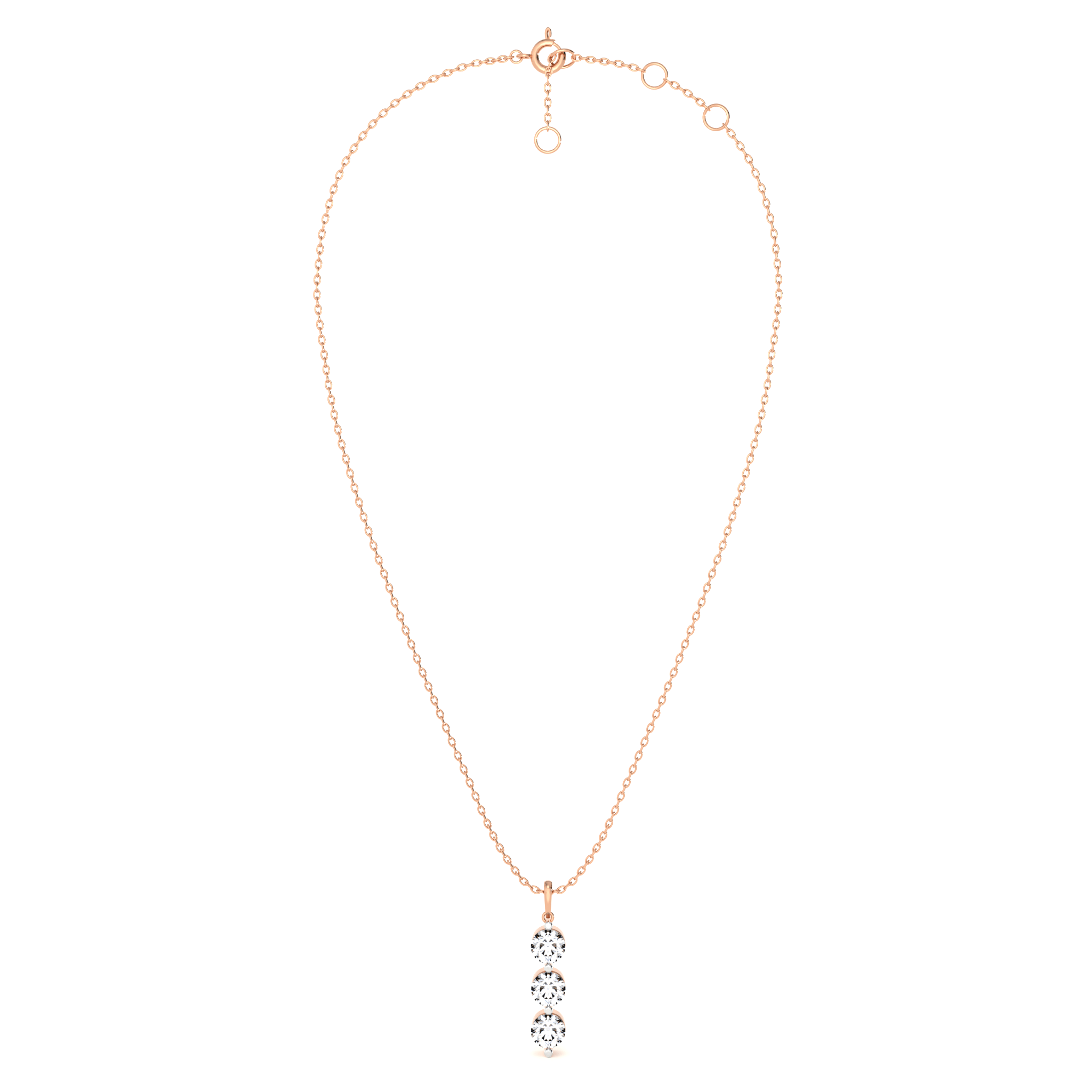 Triple Glow 9KT Gold Lab Grown Diamond Pendant