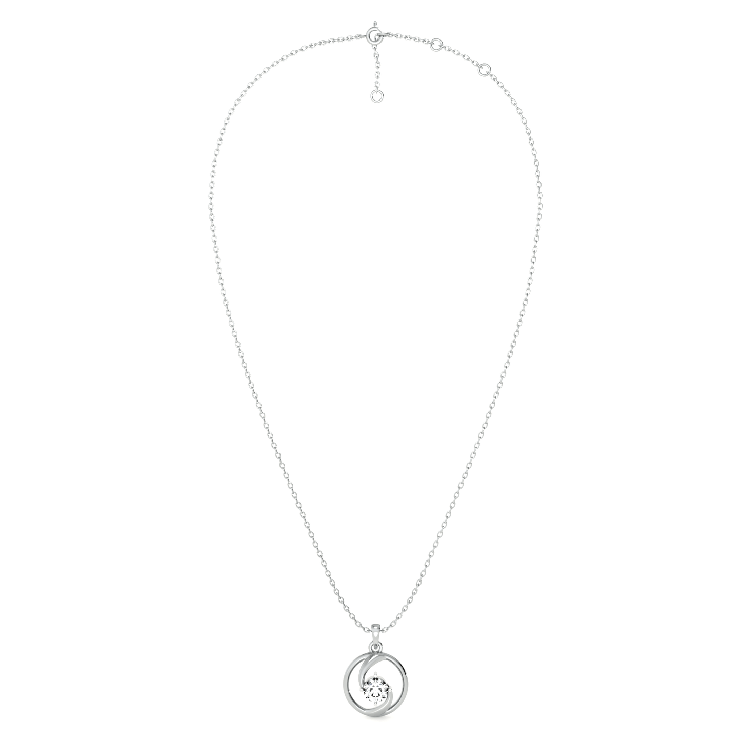 Spiral Glow 9KT Gold Lab Grown Diamond Pendant Necklace
