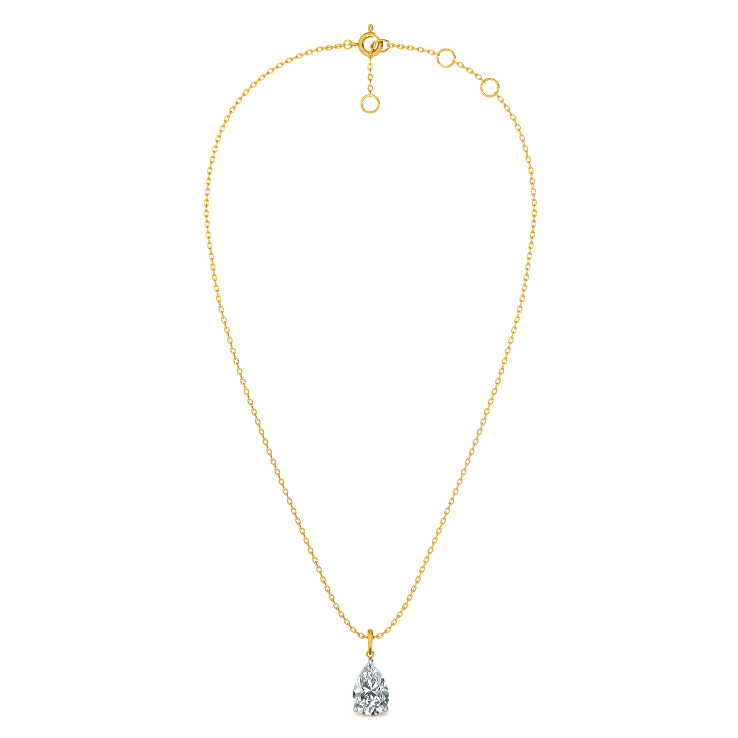Aurora Teardrop 9KT Gold Lab Grown Diamond Pendant