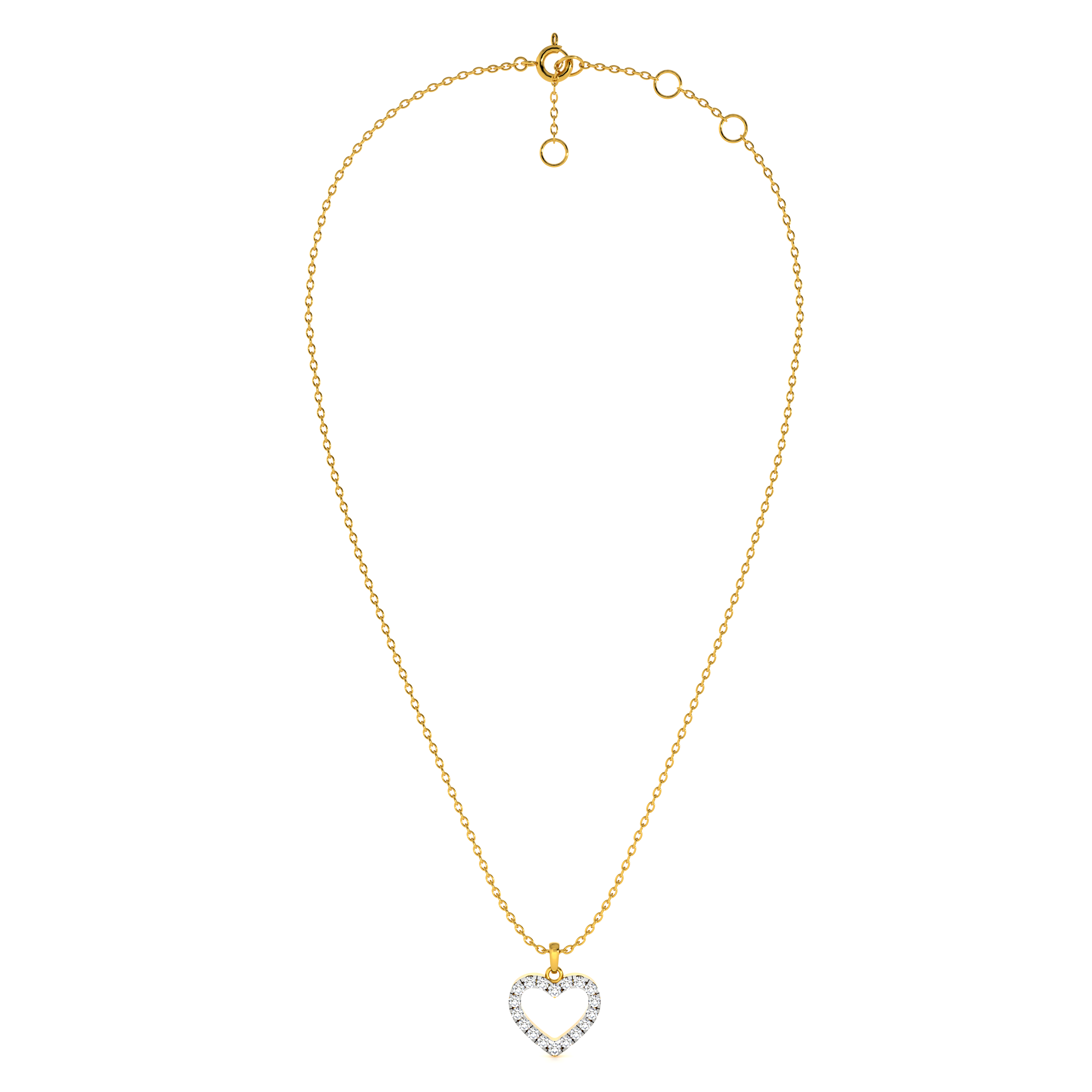 Infinite Love Frame 9KT Gold Lab Grown Diamond Necklace