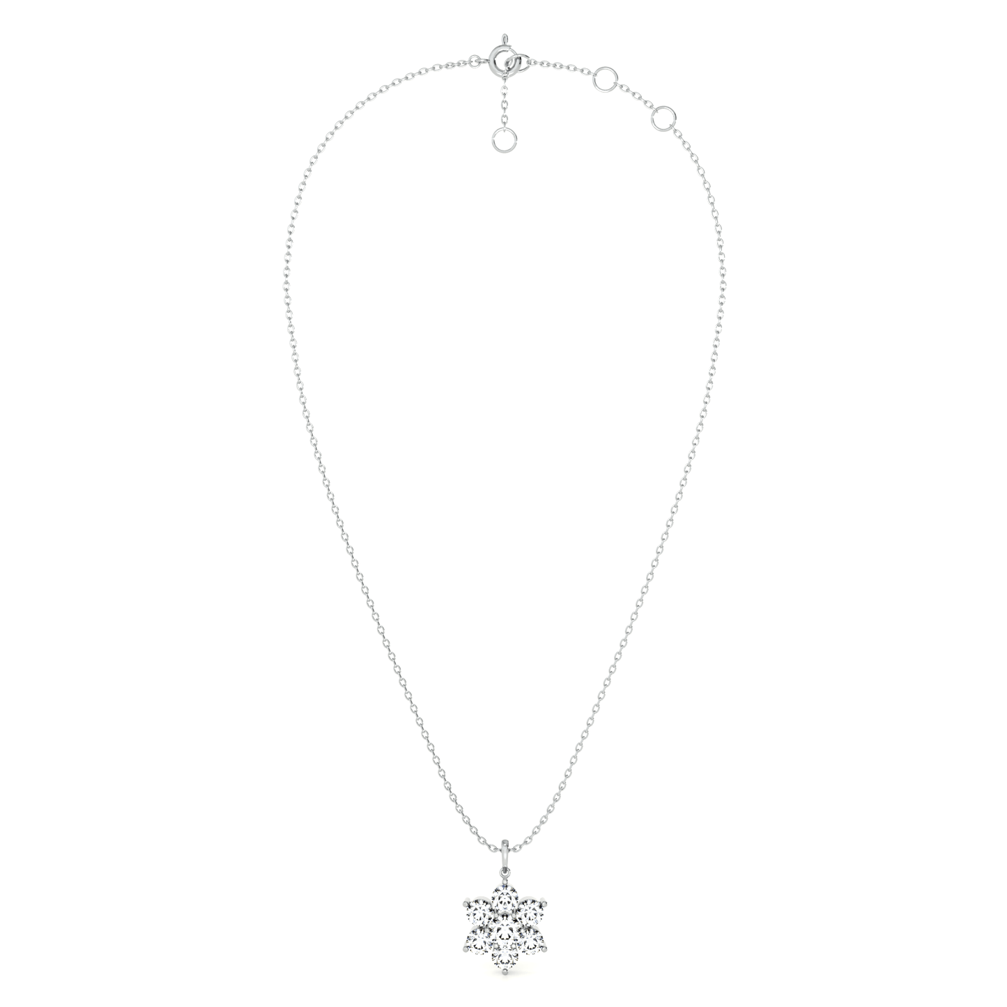 Gleaming Snowbud 9KT Gold Lab Grown Diamond Pendant Necklace