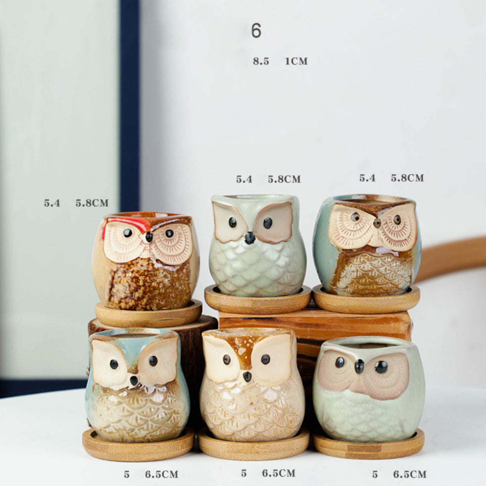 Owl Planters Set of 6