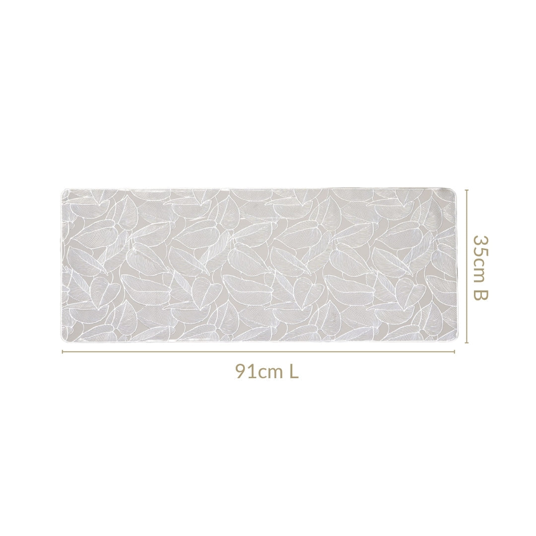 Opulent Leaf Silver Table Runner 91x35cm