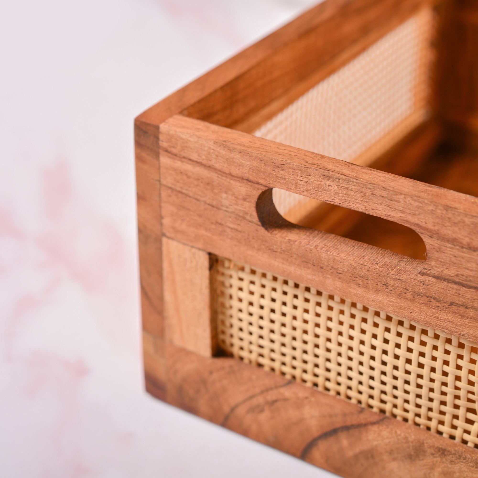 Organic Rattan Wooden Basket Crate