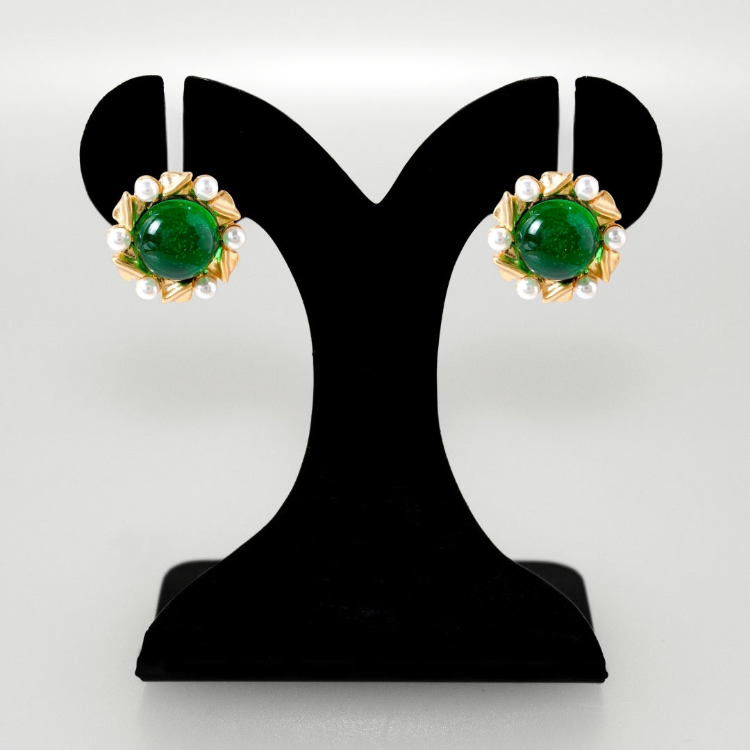 Ornate Pearl Statement Studs