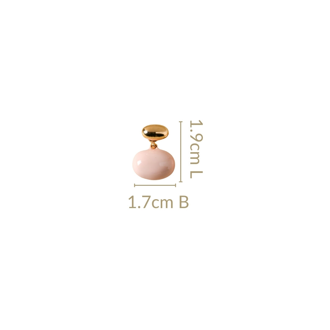 Oval Front Back Drop Earrings Pink