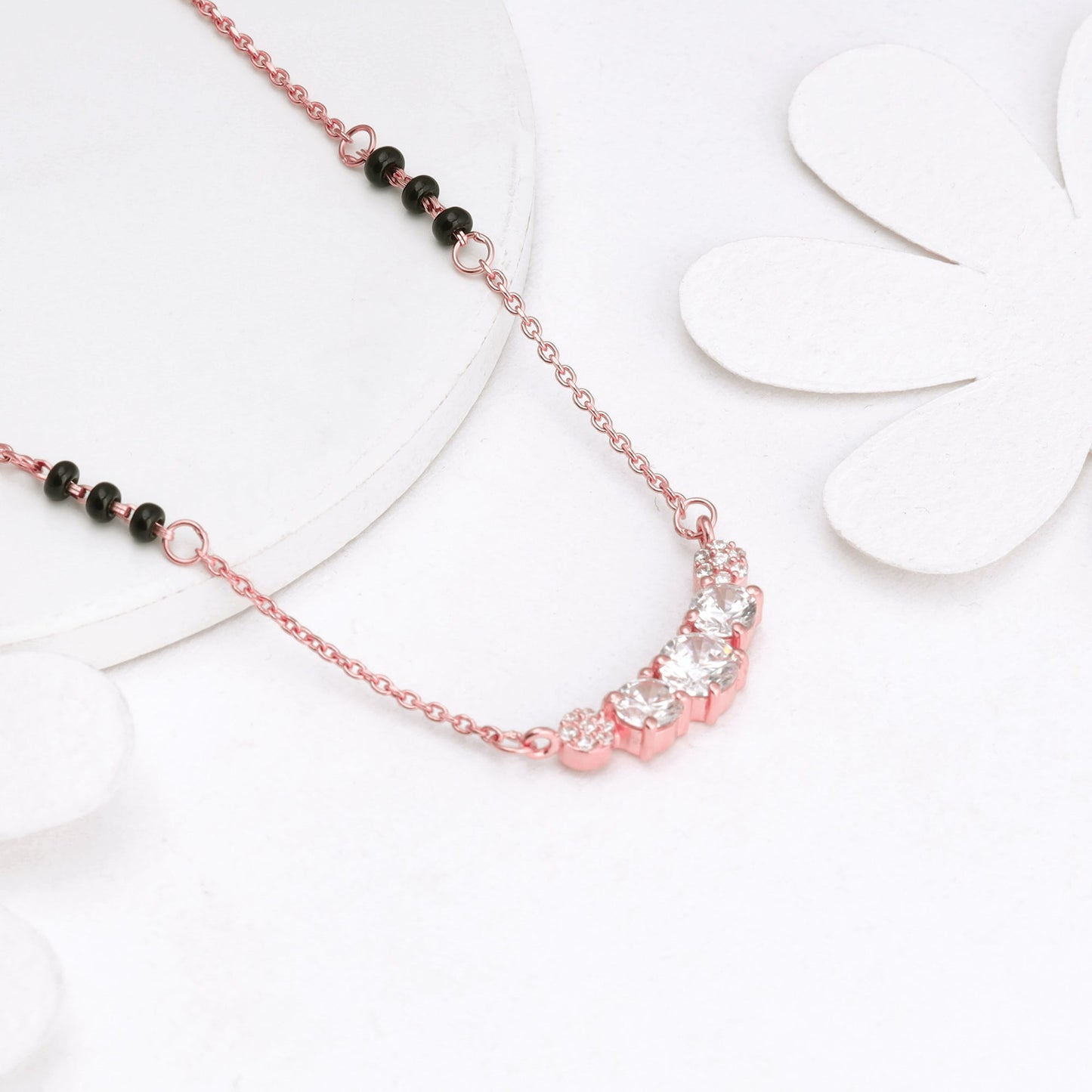 Rose Gold Zirconia Elegance Mangalsutra