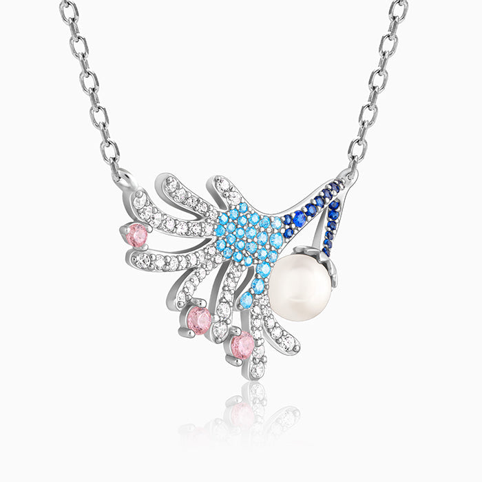 Silver Coral Crush Necklace