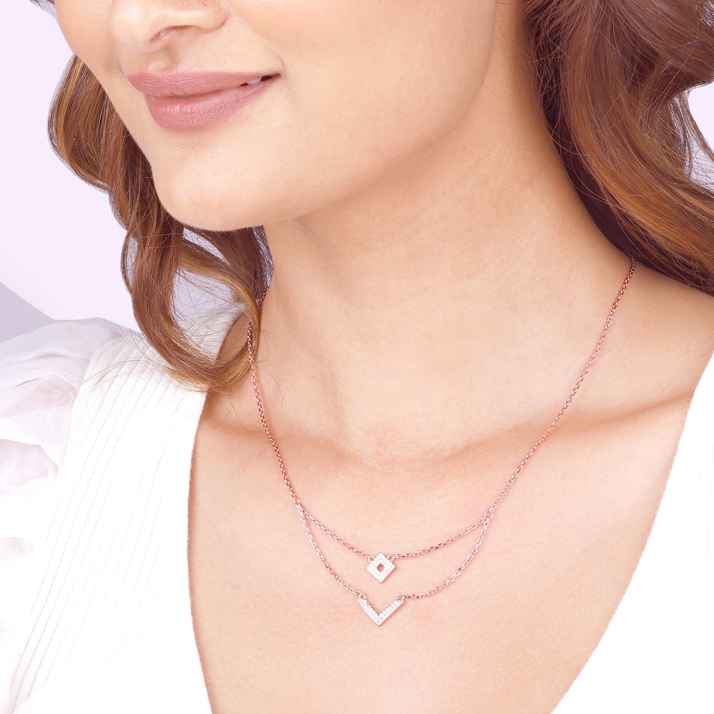 Rose Gold Trendy Layered Necklace