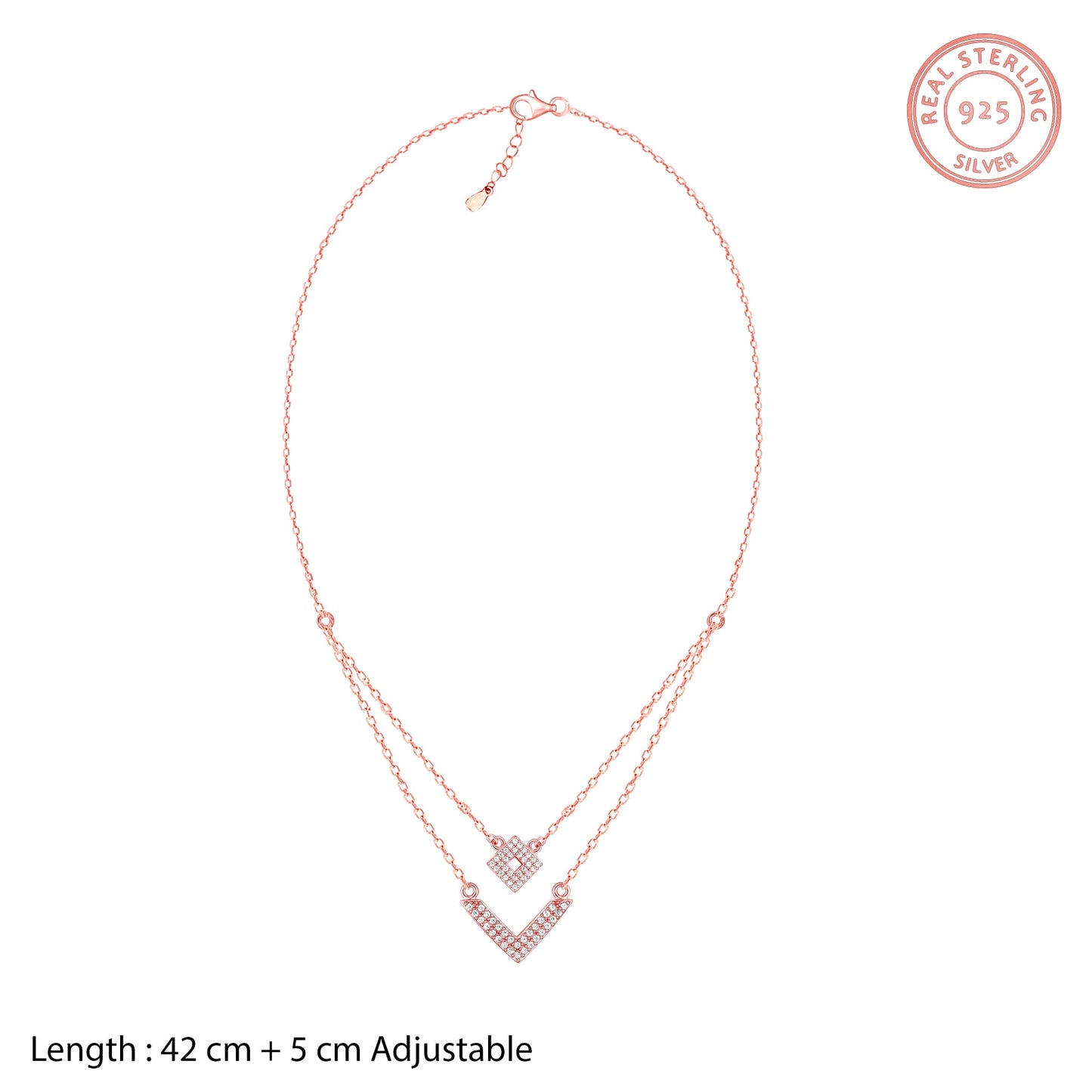 Rose Gold Trendy Layered Necklace