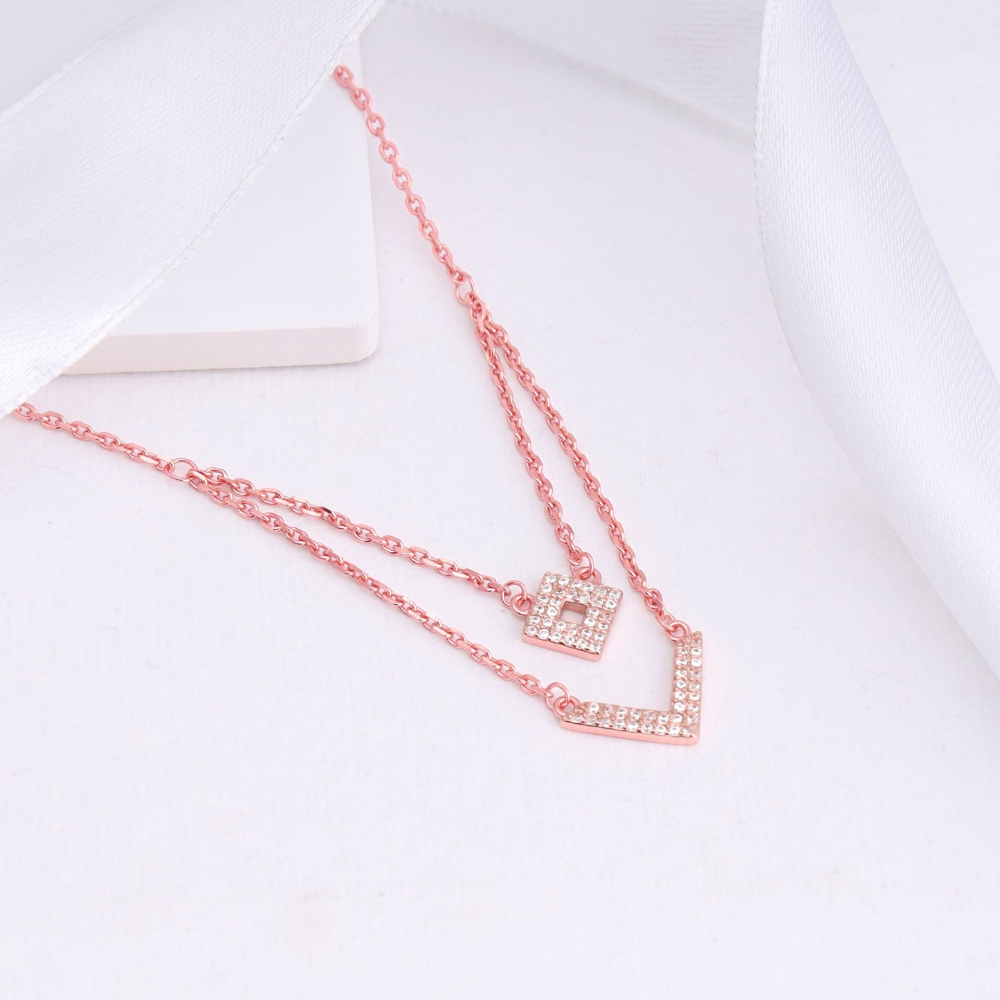 Rose Gold Trendy Layered Necklace