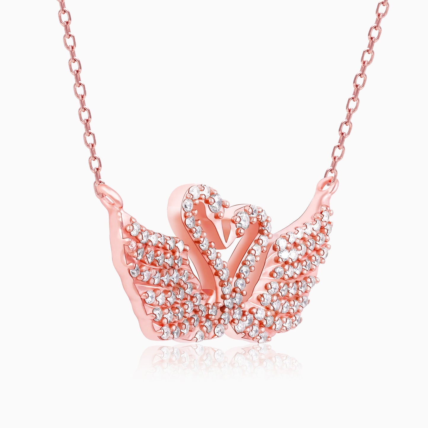Rose Gold Swan Love Necklace