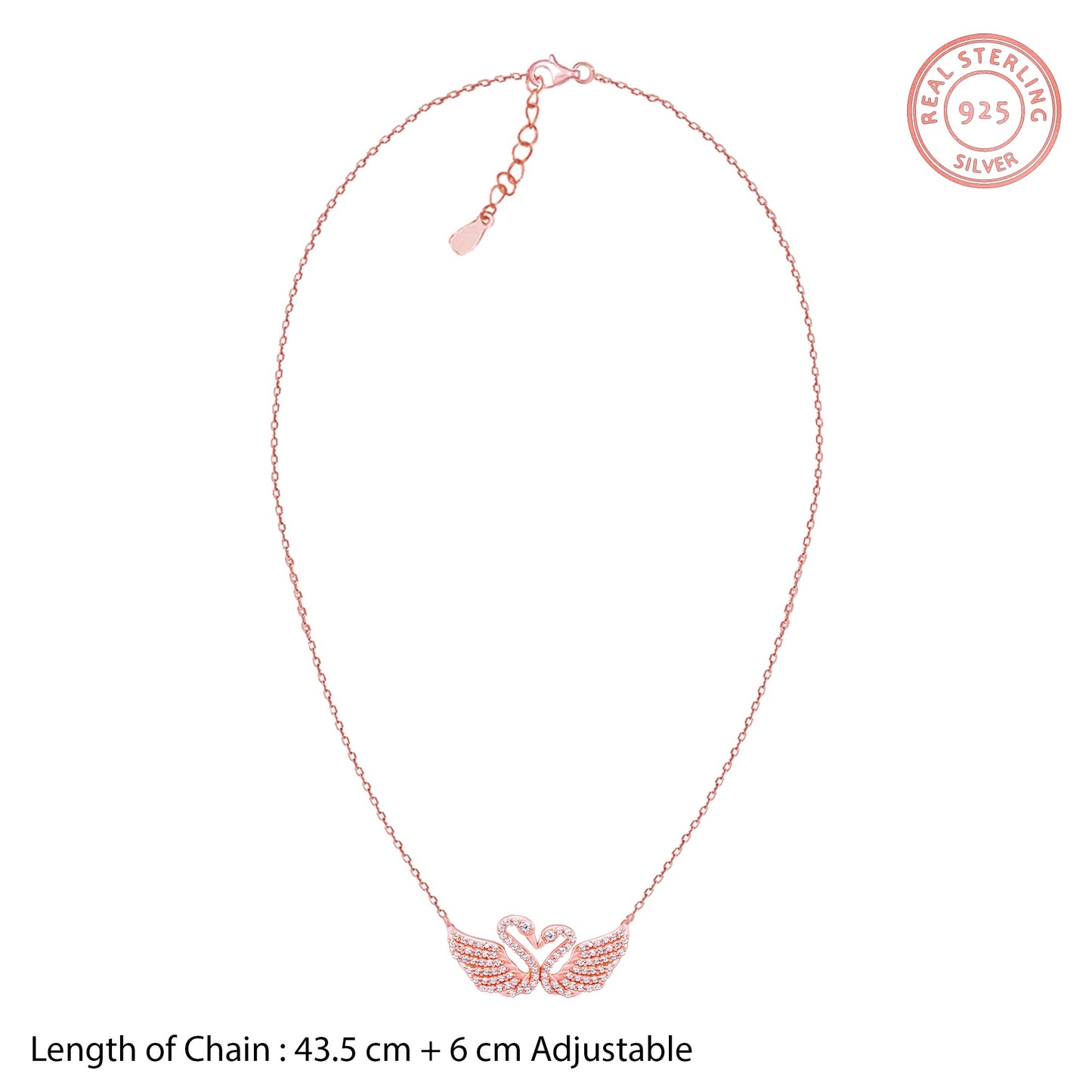 Rose Gold Swan Love Necklace