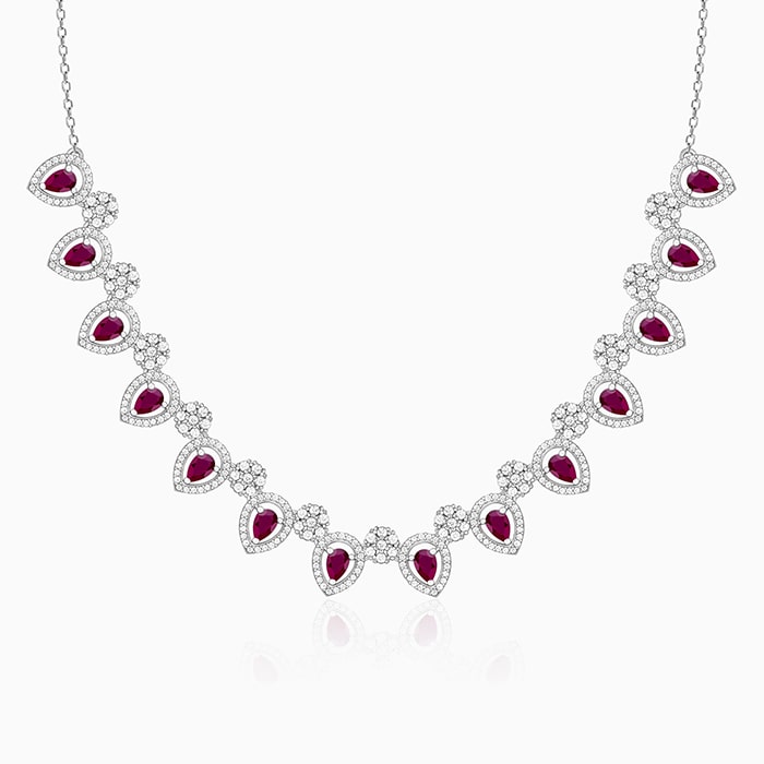Silver Cherry Prunus Necklace
