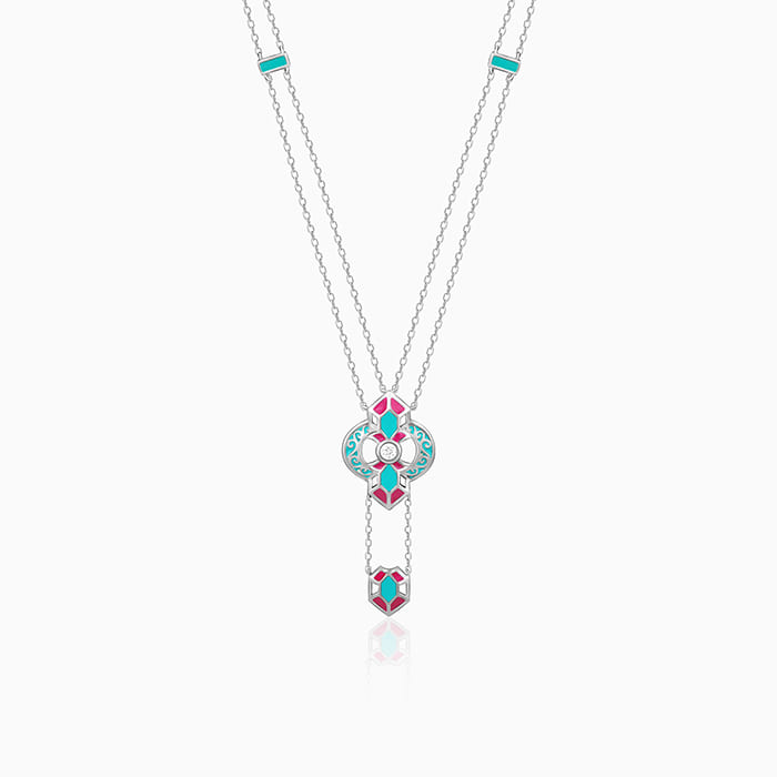 Oxidised Silver Quatrefoil Necklace
